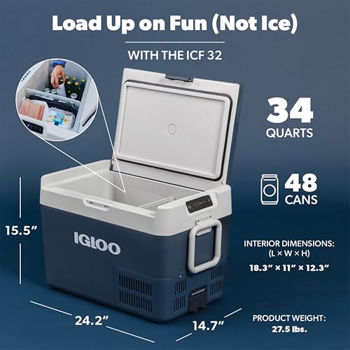 Igloo iceless cooler side view showing compact profile