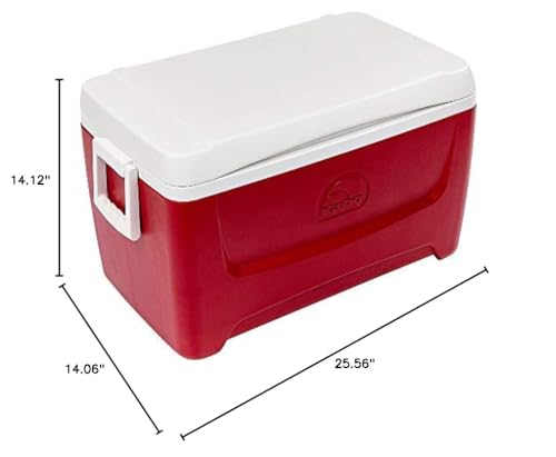 Igloo Island Breeze 48qt cooler in beach setup suggests reliable cooling on sunny days.
