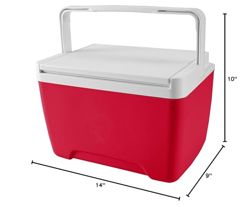 Igloo Island Breeze 9 Qt cooler, Diablo Red, stacked design—convenient storage and travel.