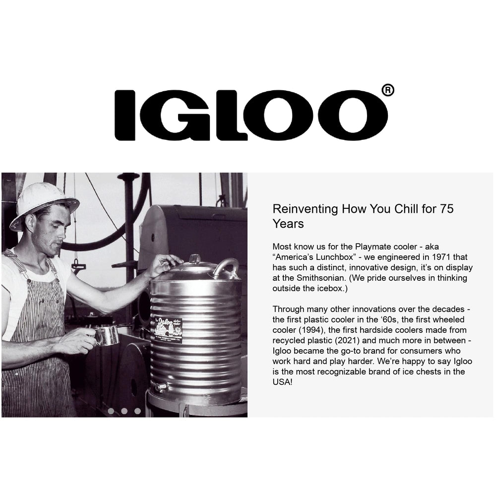 IGLOO latch front logo detail emphasizing brand durability and secure closure.