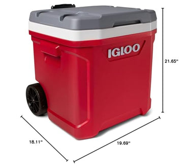 Igloo Latitude 60 Roller Ind Red durable construction for outdoors.