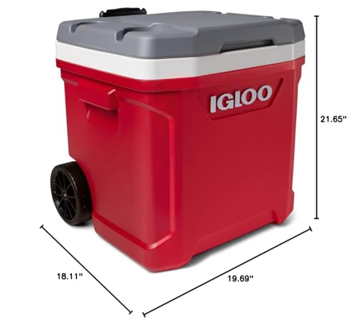 Igloo Latitude 60 Roller Ind Red durable construction for outdoors.