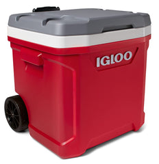 Igloo Latitude 60 Roller Ind Red side view highlighting slim profile.