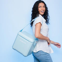 Igloo Tag-Along Too Strapped cooler lid-locks visible with secure seal.