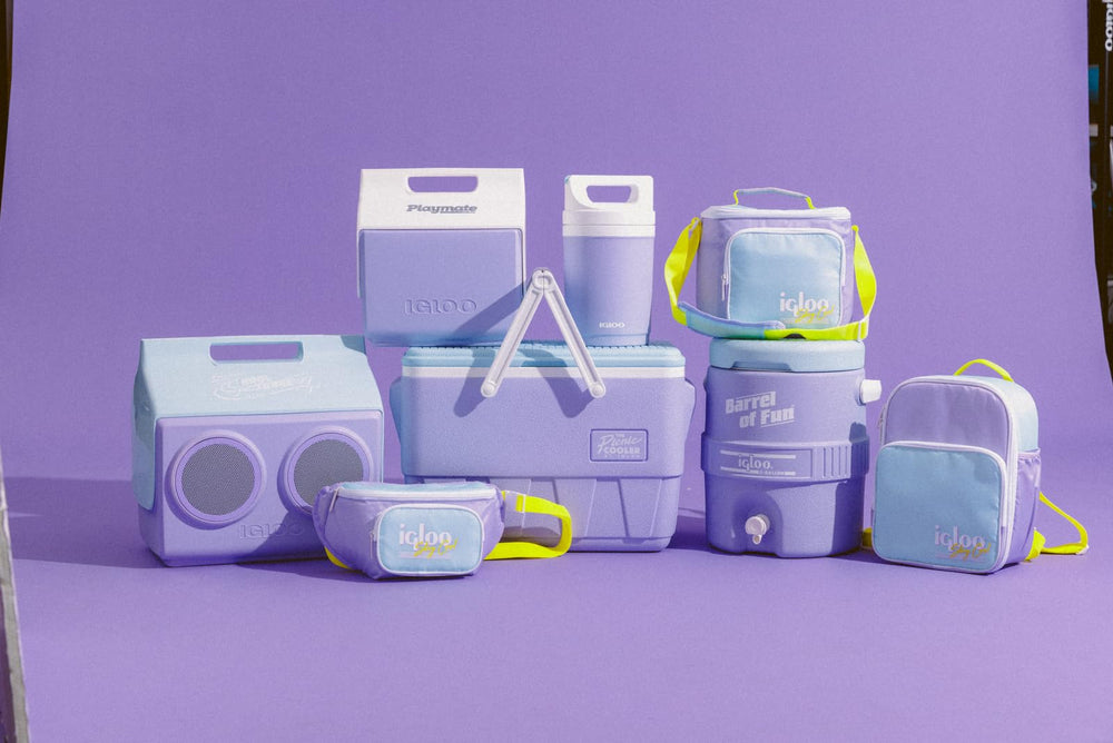 Igloo Lilac Breeze crossbody configuration worn for hands-free use.