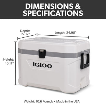Igloo Marine Ultra Cooler Riteflex hinges support smooth, durable lid movement