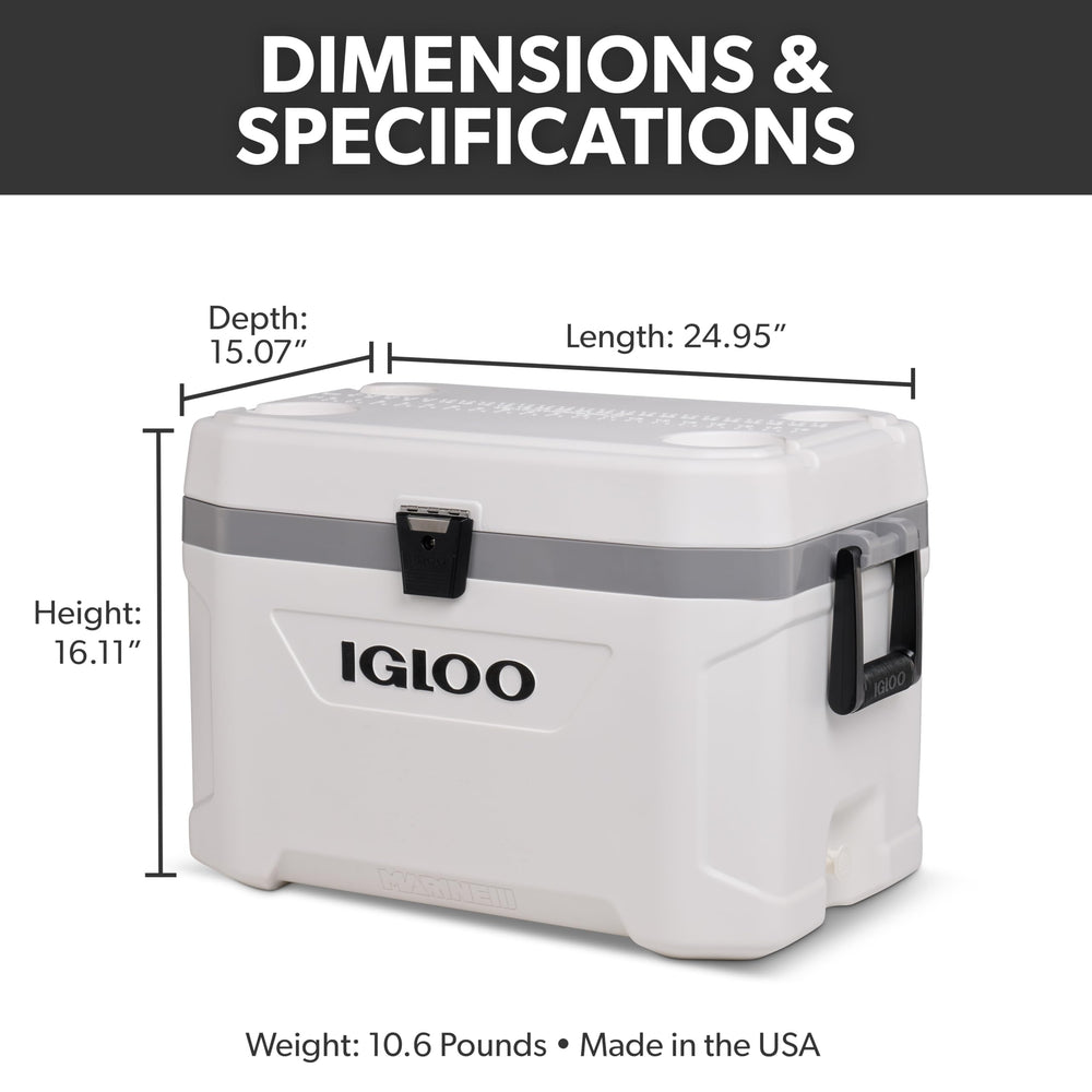 Igloo Marine Ultra Cooler Riteflex hinges support smooth, durable lid movement