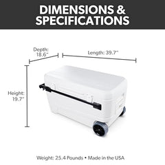 Igloo MaxCold Glide 110qt cooler top view for quick access on the go.
