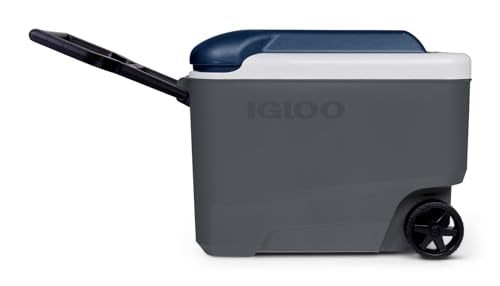 Igloo Maxcold Latitude 40qt Roller oversized wheels enable smooth movement on rough terrain