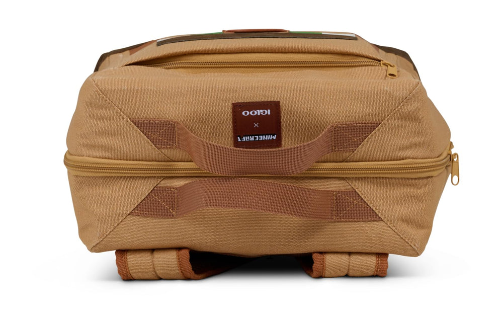 Igloo Minecraft Villager Backpack Cooler recycled canvas exterior texture