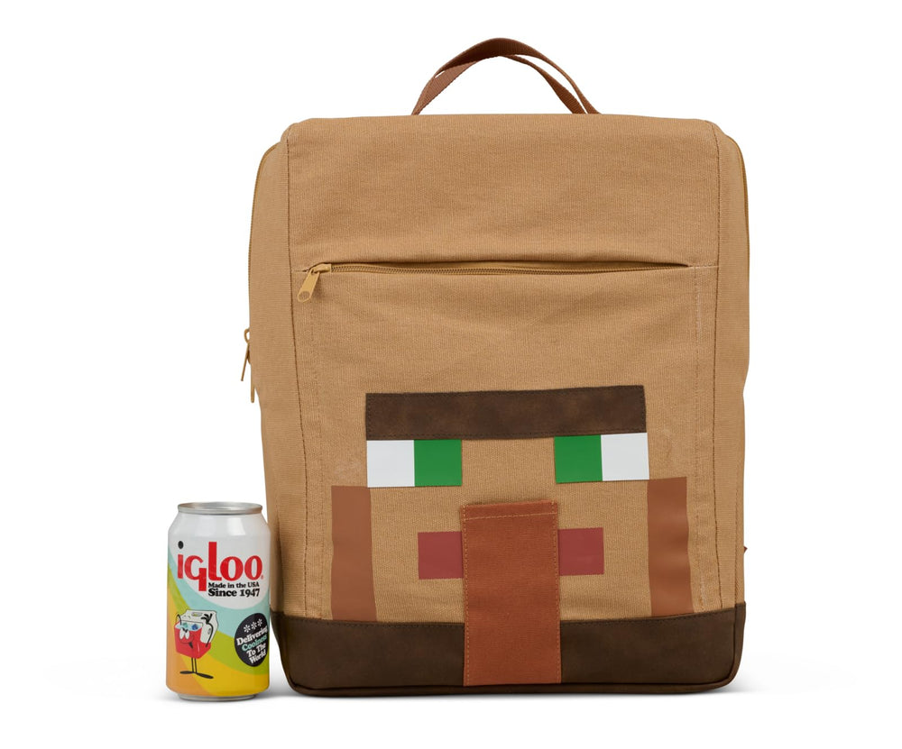 Igloo Minecraft Villager Backpack Cooler silicone Villager detail close-up