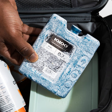 Igloo Performance Ice Blocks in a camping setup deliver cold for outdoor meals