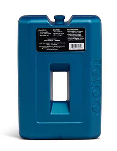 Igloo 3-pound ice block fits most coolers for extended cold.
