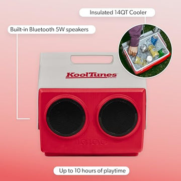 Igloo Playmate Kool Tunes speaker detail highlighting premium bass drivers.