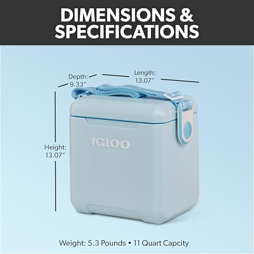 Igloo Tag-Along Too Strapped cooler close-up on adjustable strap for hands-free carry.