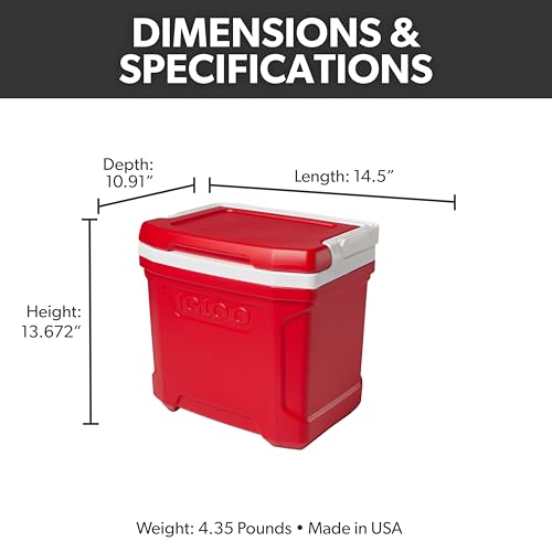 Igloo Profile II red side view showing tall bottle compatibility