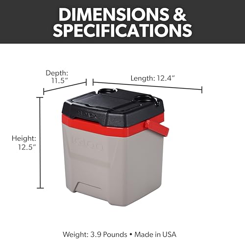 Igloo Quantum 12 Qt Cooler demonstrates Cool RisER technology elevating from surface.