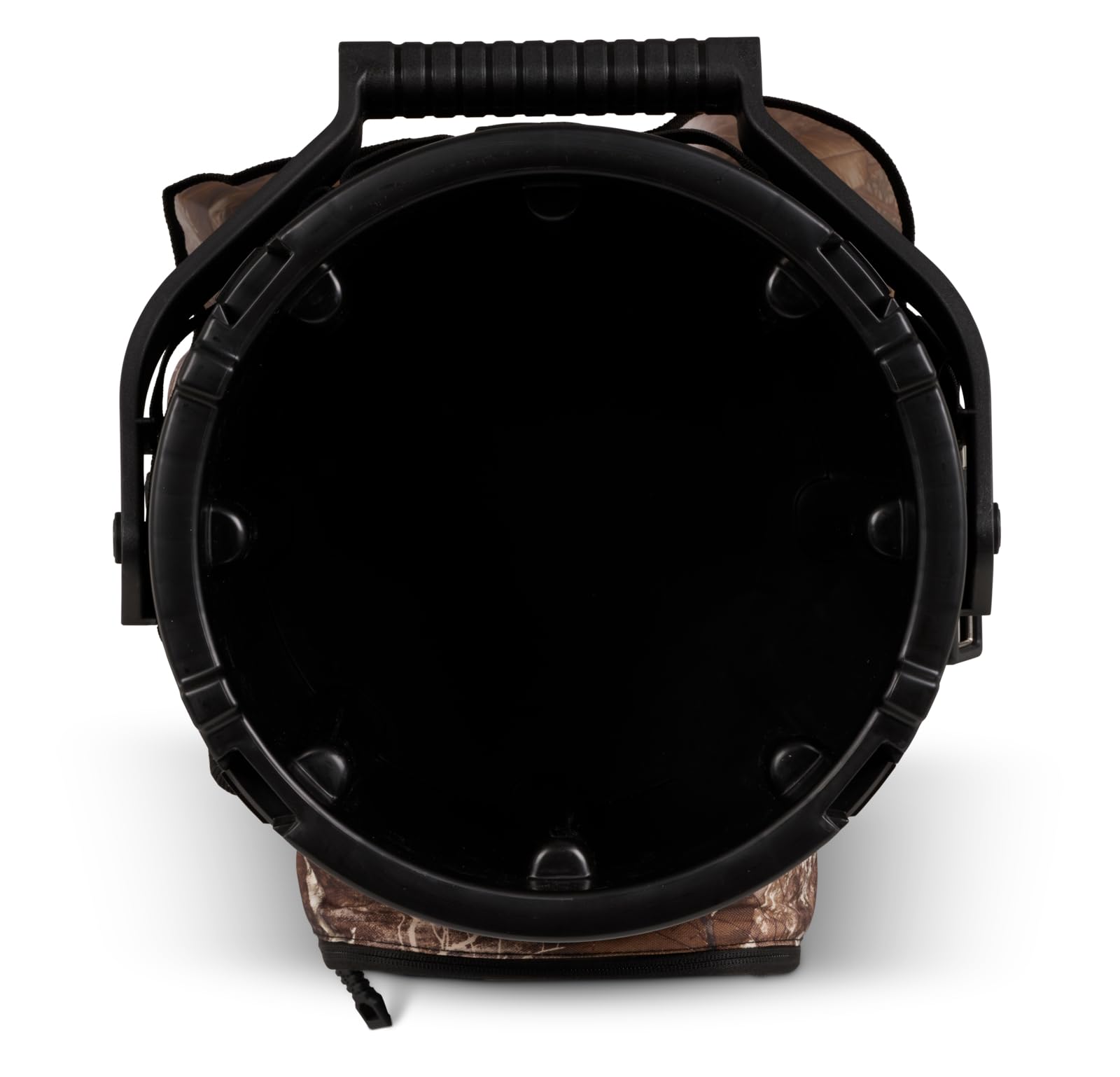 Igloo Realtree 20 Qt Cooler Bucket MOLLE webbing enables gear attachment.