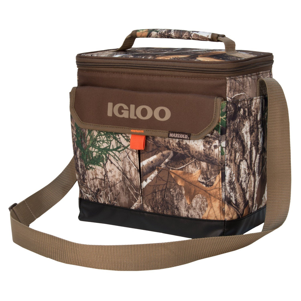 Igloo Realtree Gizmo 30-can backpack front pocket for quick gear access during hunts