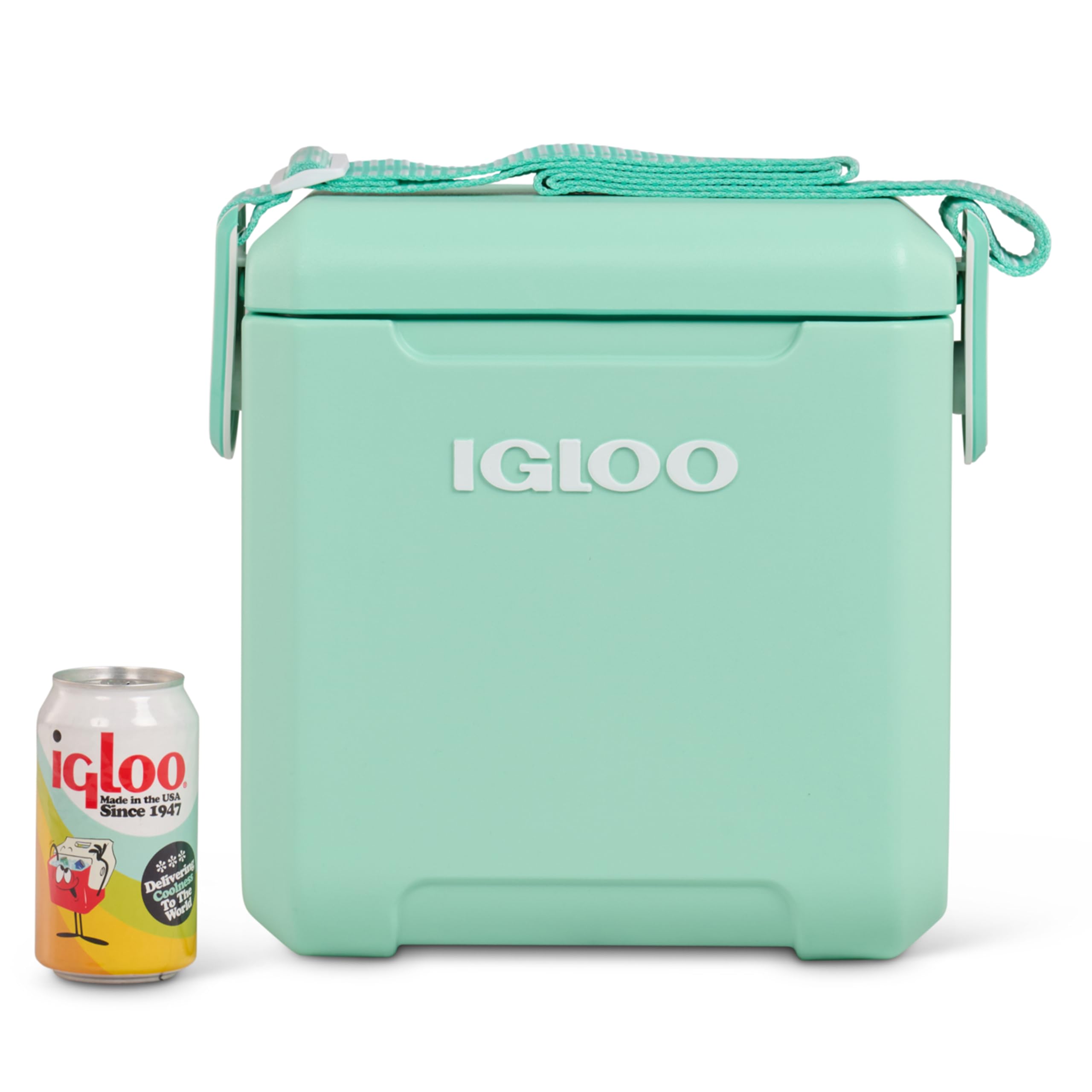 Igloo Tag-Along Too Seafoam picnic-ready cooler for outdoor events.