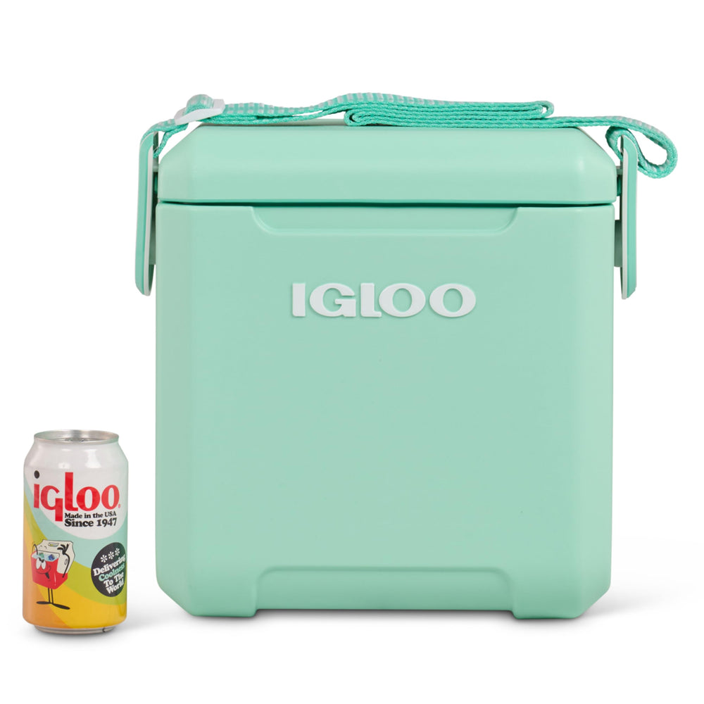 Igloo Tag-Along Too Seafoam picnic-ready cooler for outdoor events.