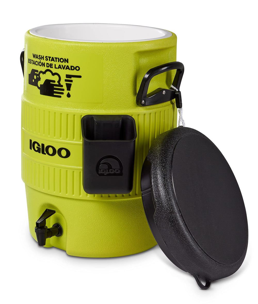 Igloo station pre-installed soap caddy bracket supports easy refills