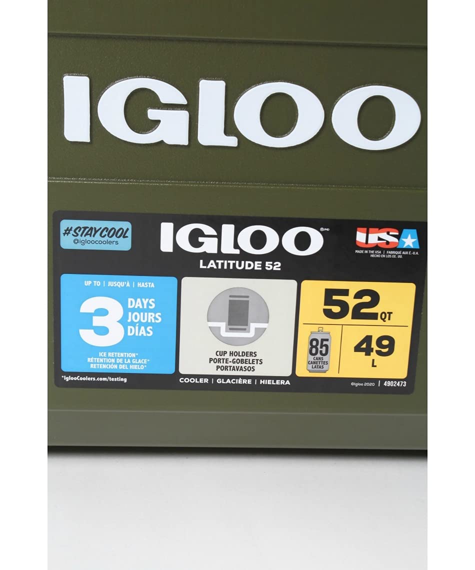 Igloo Sportsman Latitude 52 size 25 x 14.6 x 15.2 inches.