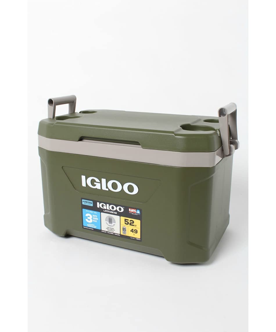 Igloo Sportsman Latitude 52 lid-open image, ready to load beverages and snacks.