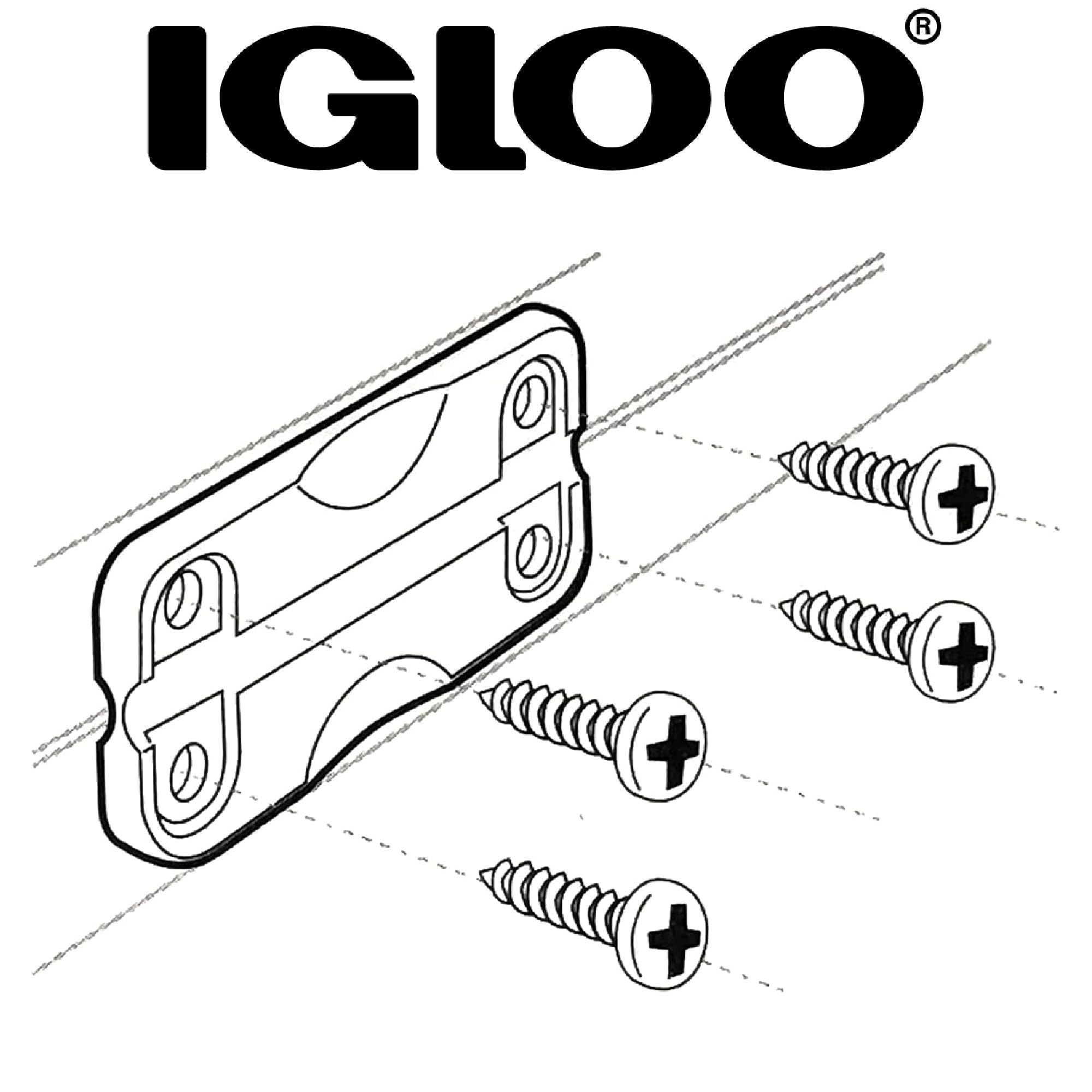 Eight stainless screws included for sturdy installation of Igloo hinges.