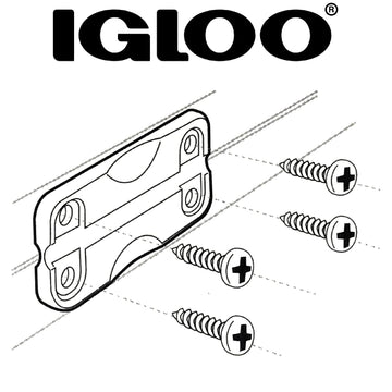 Eight stainless screws included for sturdy installation of Igloo hinges.