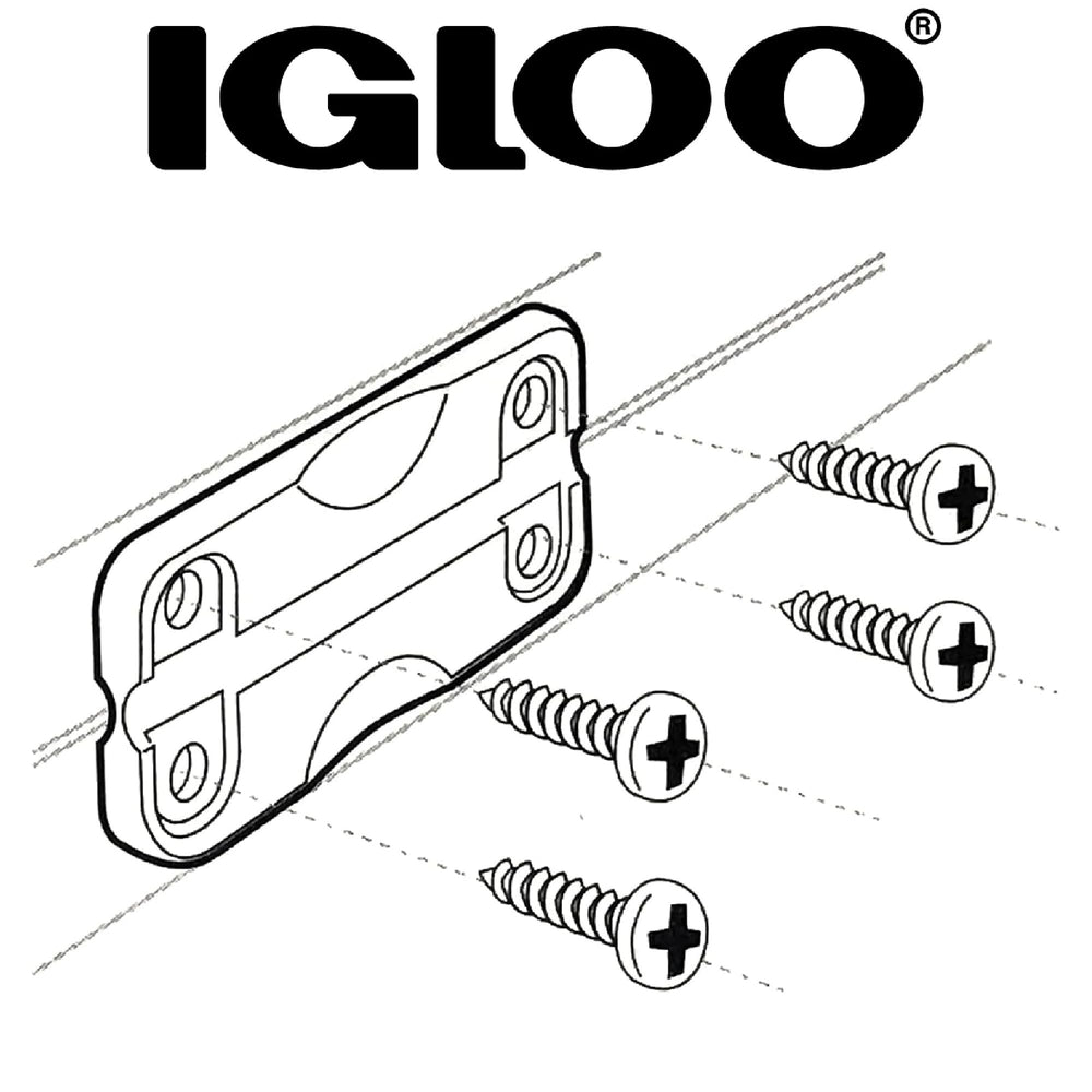 Eight stainless screws included for sturdy installation of Igloo hinges.