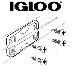 Eight stainless screws included for sturdy installation of Igloo hinges.