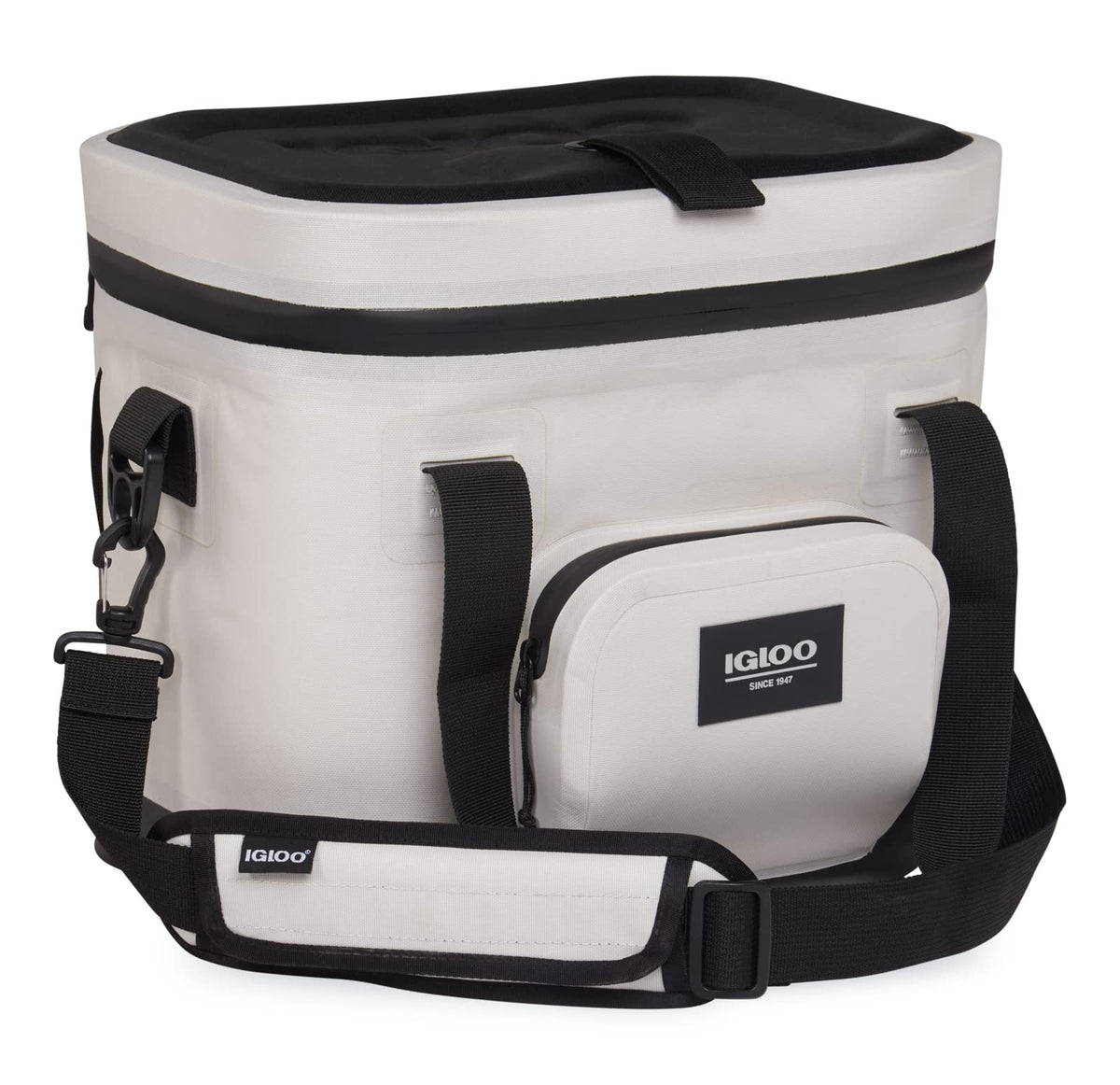 Igloo Trailmate 18-Can Cooler Bag Bone front view shows rugged exterior ready for outdoor use