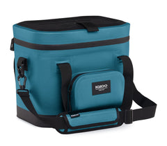 Igloo Trailmate 18-Can Cooler Bag with wheels, easy transport on rugged terrain.