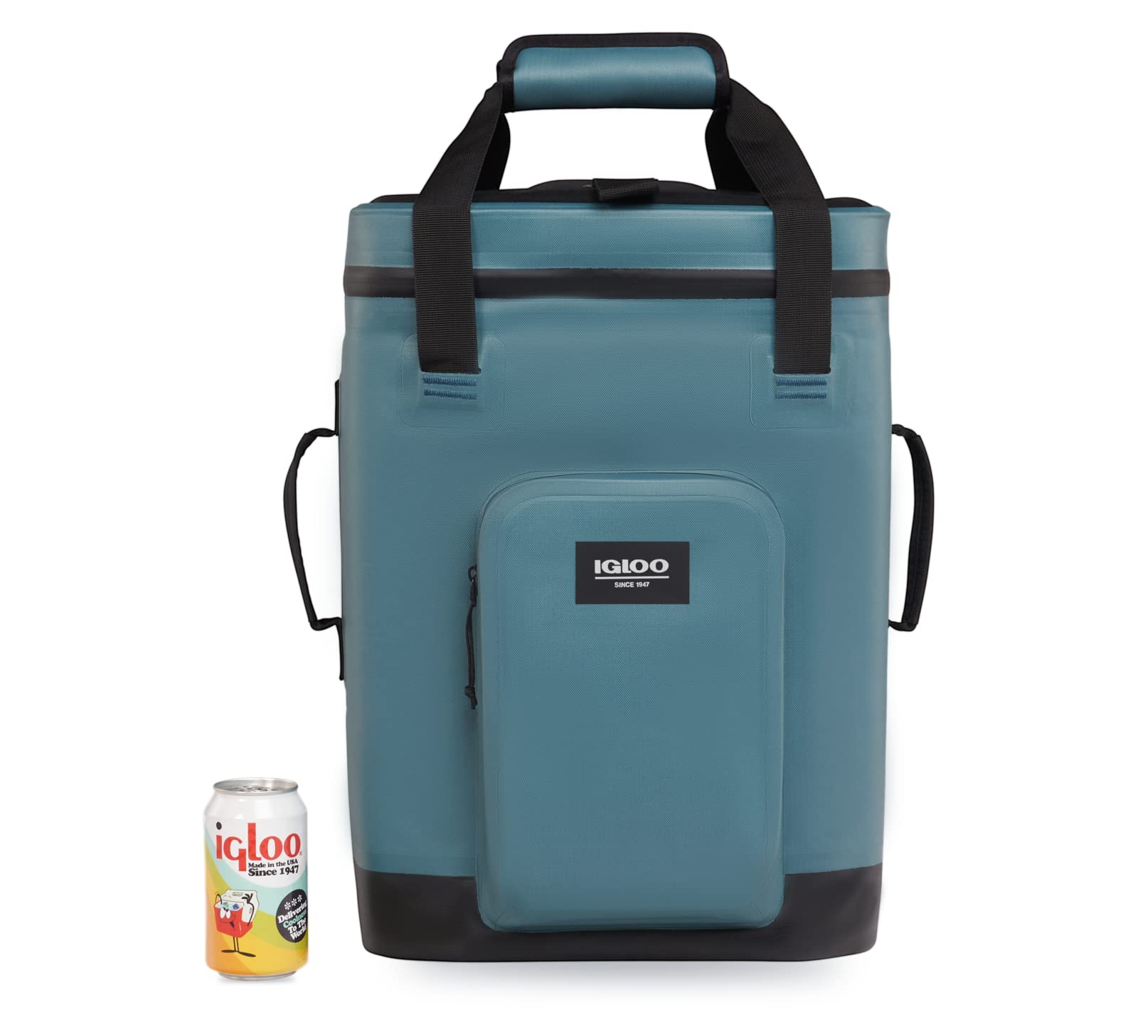 Igloo Trailmate Spruce lid open for quick access to contents