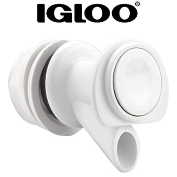 Igloo water jug spigot in use at a picnic setting