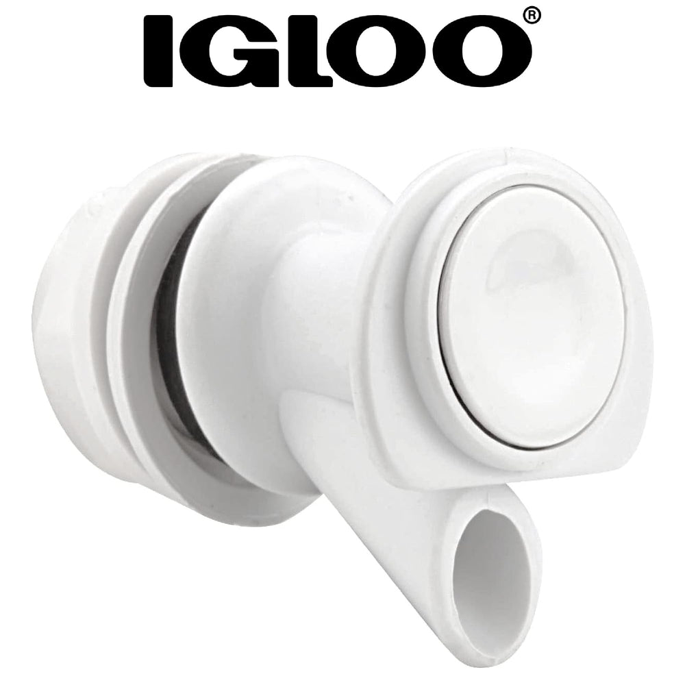 Igloo water jug spigot in use at a picnic setting