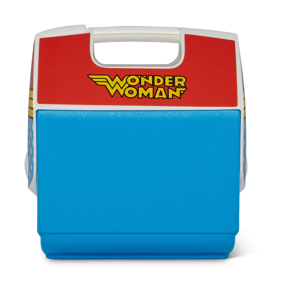 Igloo Wonder Woman Playmate Pal tent-top design shown for easy one-handed access.