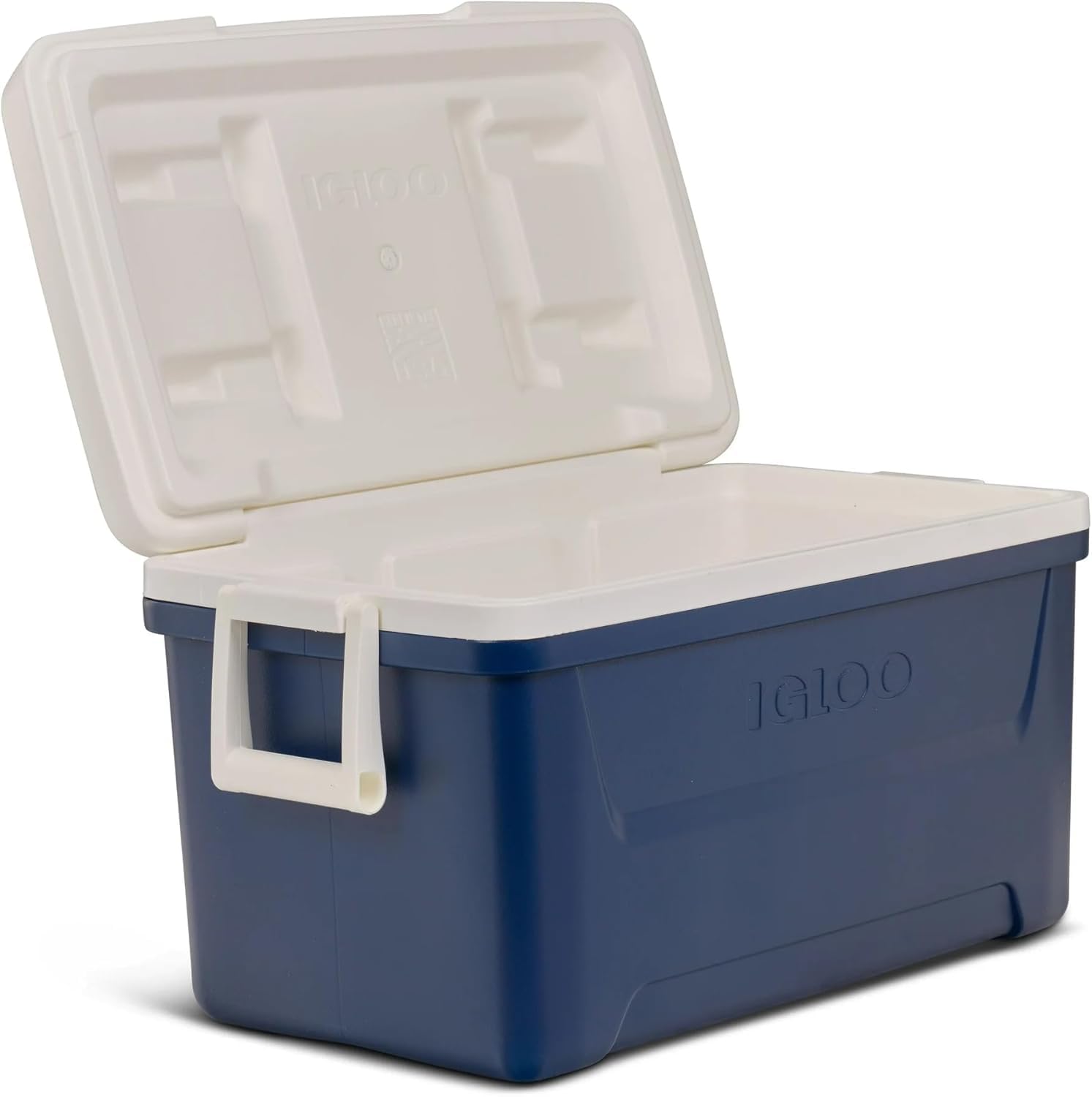 Igloos 48-quart cooler close-up highlighting rugged construction for rough trips