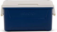 Igloos 48-quart cooler navy front view showing sturdy outdoor-ready design