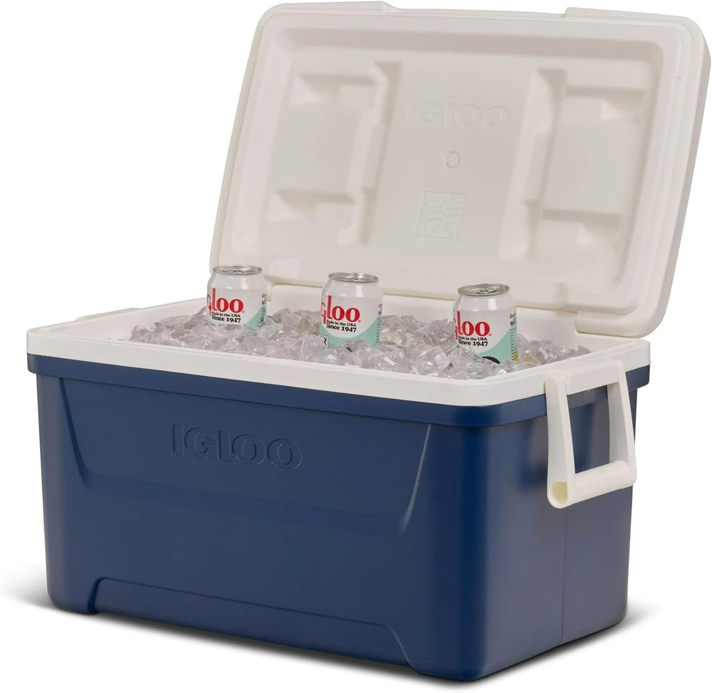 Igloos 48-quart cooler during tailgating setup showcasing reliable cooling