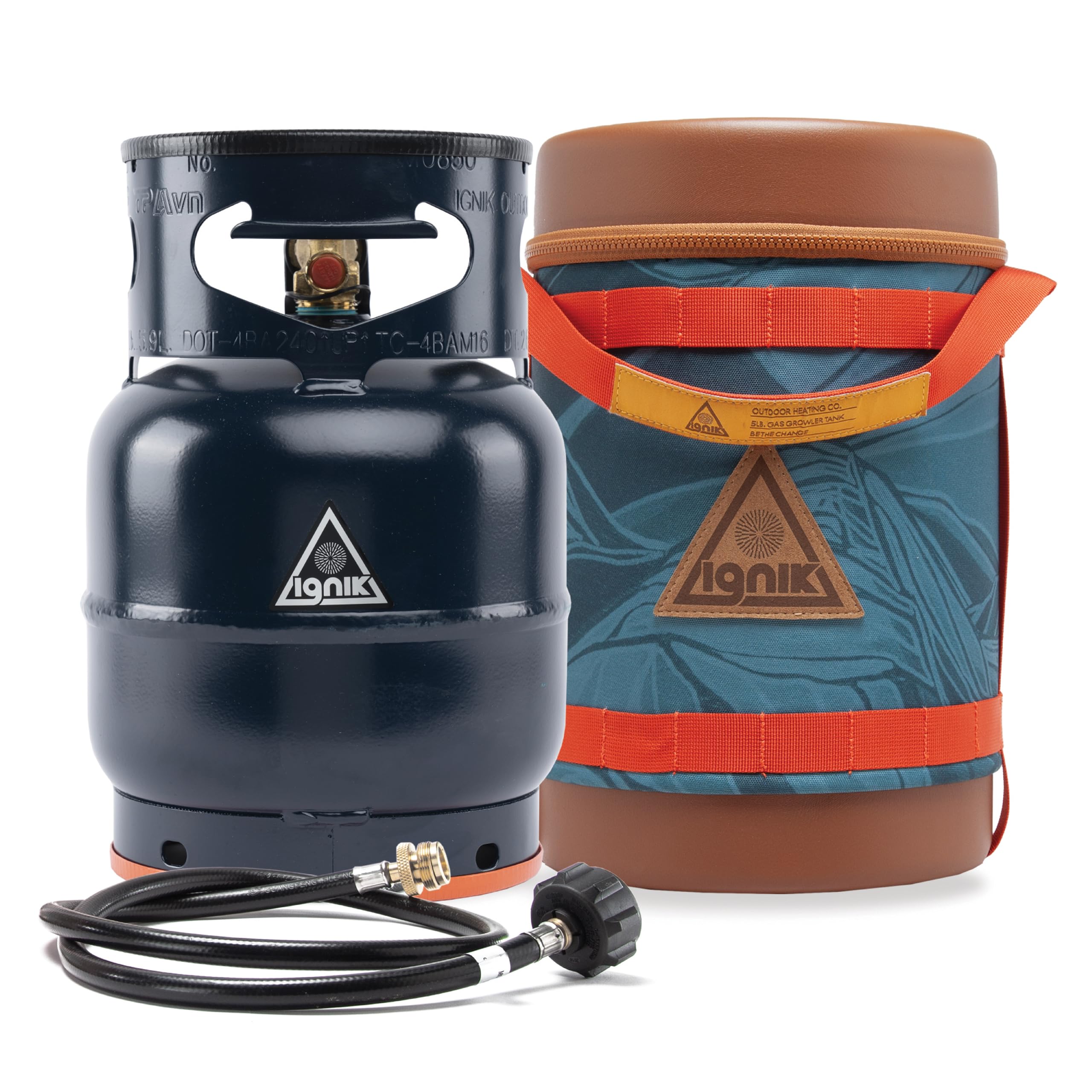 Ignik Gas Growler Deluxe 5-Pound propane tank ready for camping use.