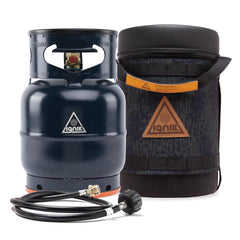 Ignik gas growler deluxe 5-lb tank ready for portable camping stove use