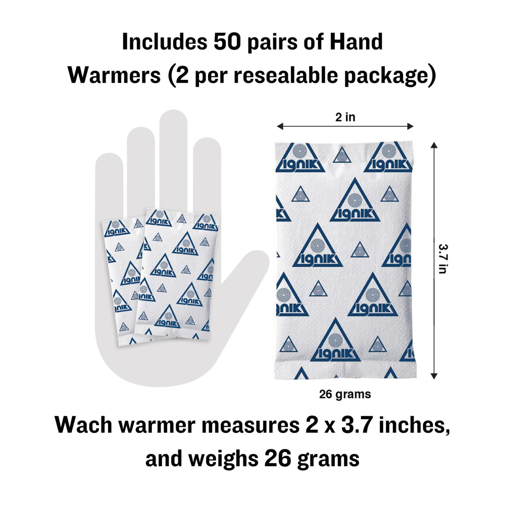 Ignik hand warmers used during winter activities like skiing and dog walking