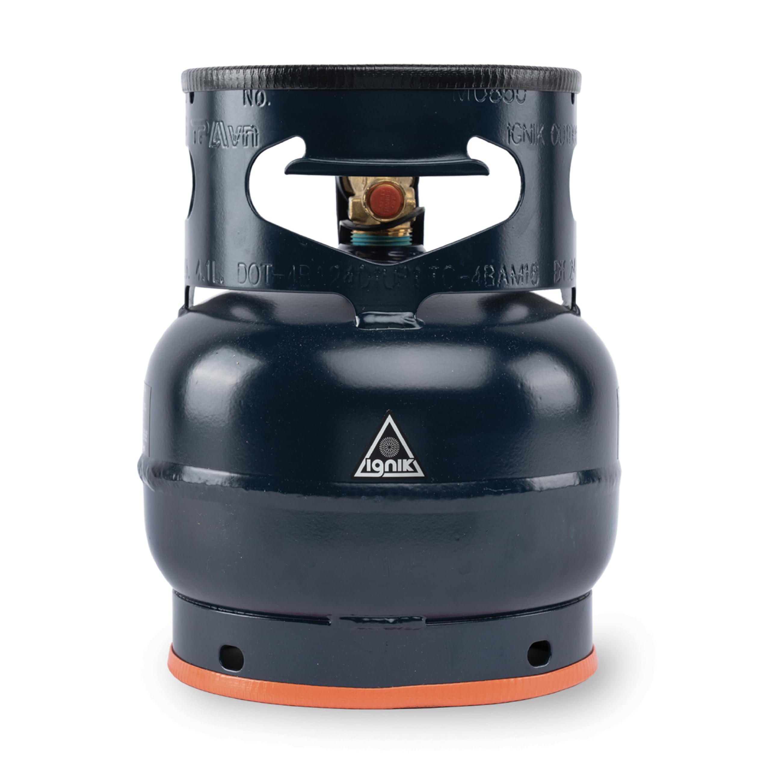 Ignik Gas Growler blue side view—portable propane for camping and outdoor cooking.