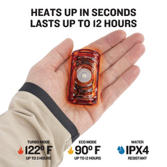 Ignik Ripple Turbo heat mode delivers rapid warmth on cold lift rides.