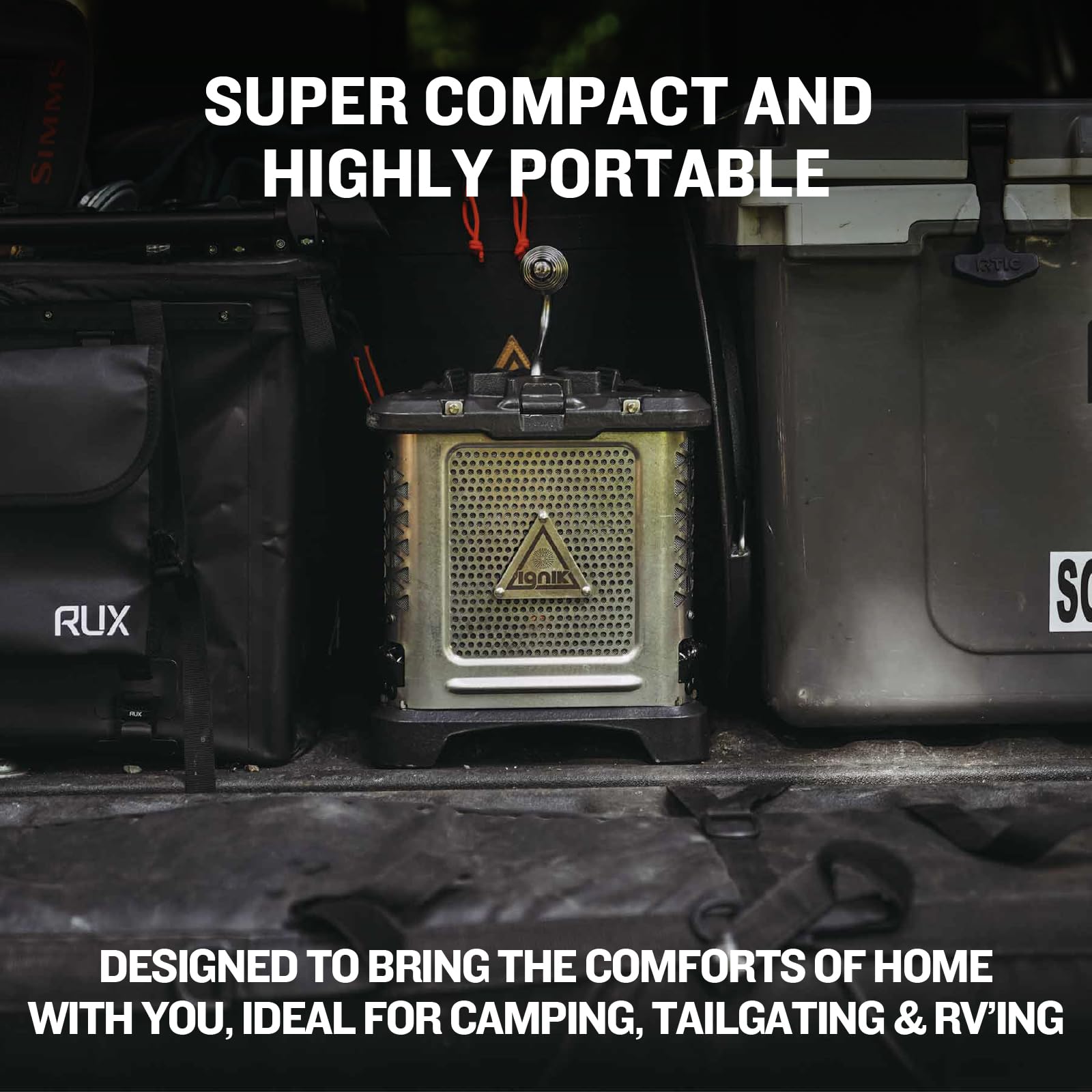 Ignik Skullet Deluxe compatible with Ignik Growler tanks for portable fuel.