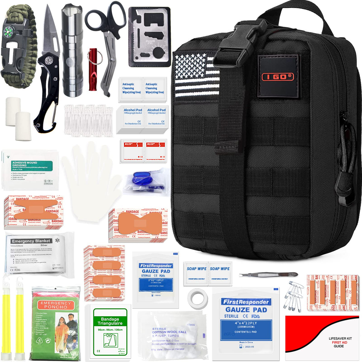 I GO Survival Kit with MOLLE pouch for versatile outdoor attachment