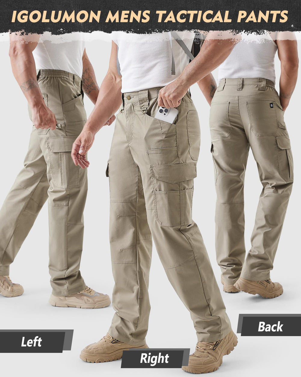 IGOLUMON fabric resists tearing for long-lasting wear in demanding work.
