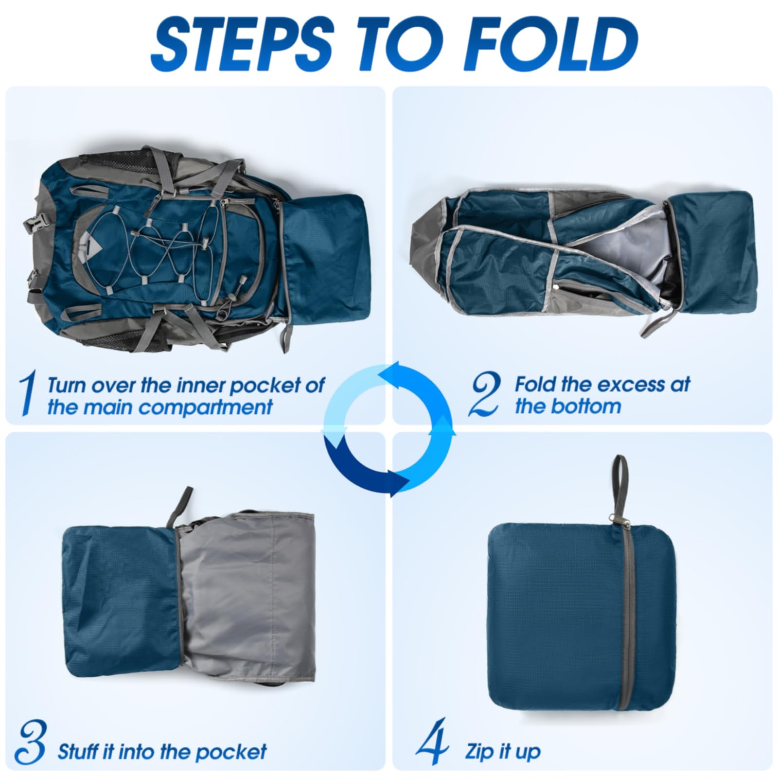 IGOLUMON 40L bottom strap supports tents and mats.